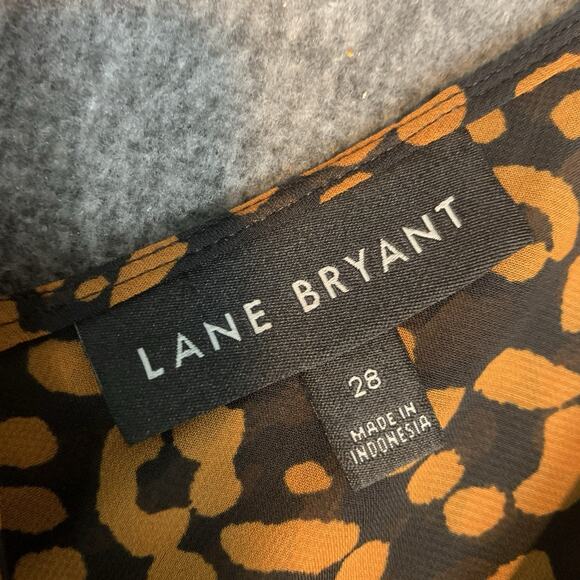 Lane Bryant Top Womens 28 Animal Print Sleeveless Blouse Flowy Tank‎ V-Neck - Picture 4 of 8